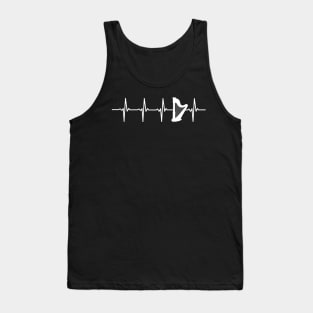 Harp Heartbeat Gift For Harpists Tank Top